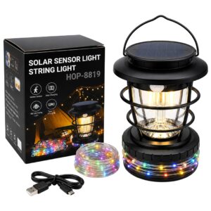 Xtechnx Powermaster HOP-8819 Solar Güneş Panelli Sensörlü Kamp Lambası (Filament + SMD + RGB Şerit) Kod:26872